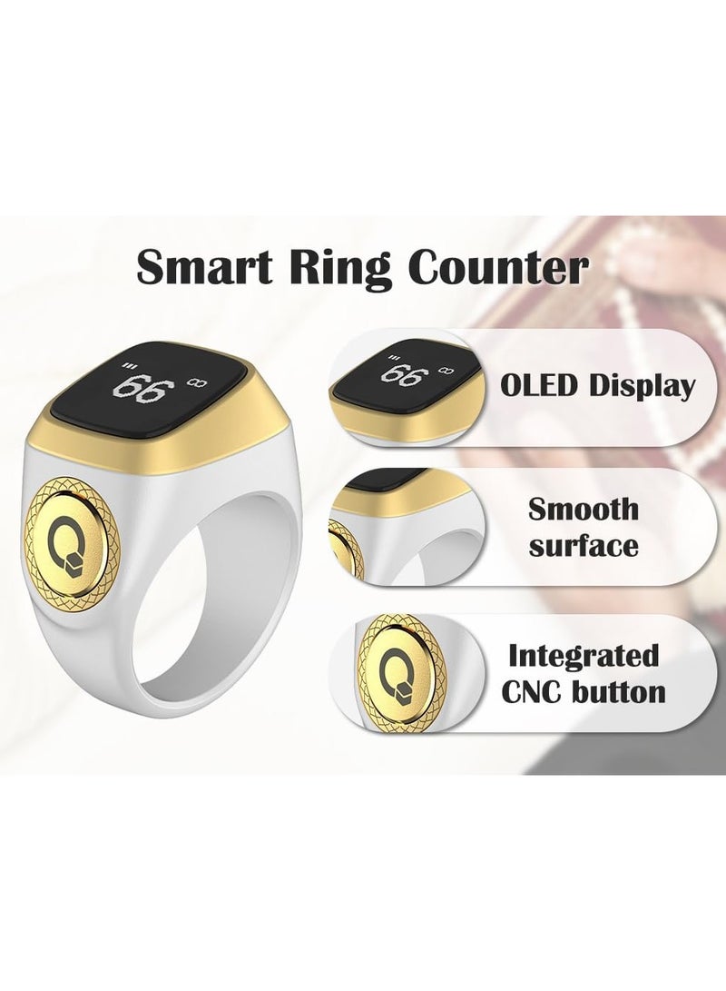 BSTWSH Zikr Ring Smart Ring with Vibration Reminder Tasbih Counter and Bluetooth Connection for Exclusive IQIBLA App and 5 Daily Prayer Reminders, 22 mm  - Image 2