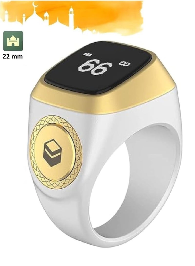 BSTWSH Zikr Ring Smart Ring with Vibration Reminder Tasbih Counter and Bluetooth Connection for Exclusive IQIBLA App and 5 Daily Prayer Reminders, 22 mm  - Image 1