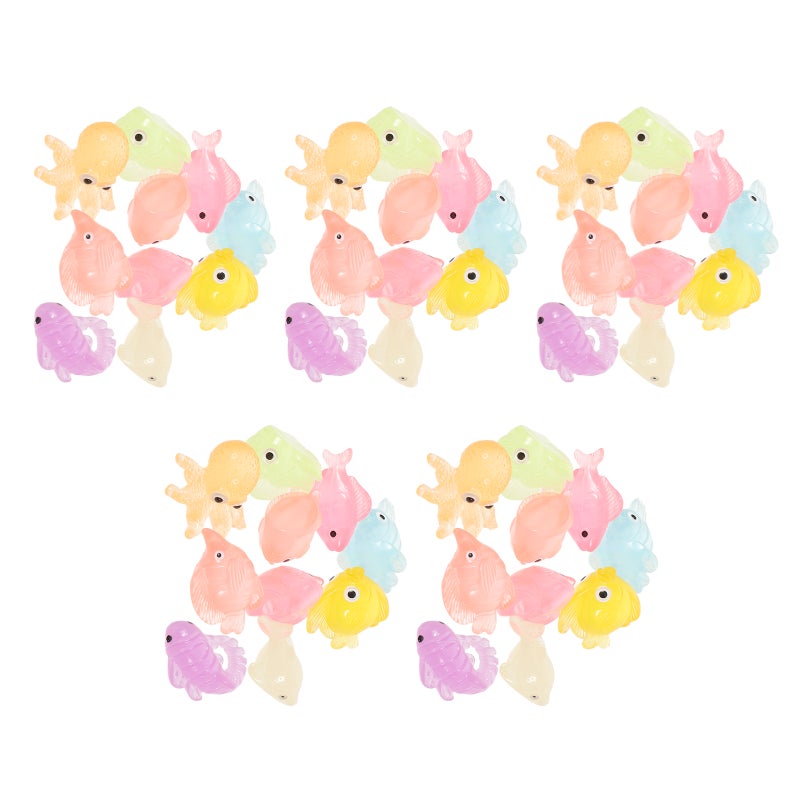 50pcs Mini Ocean Resin Animals Figures: Glow In The Dark Tiny Animals - Miniature Figurines - Accessories - Image 1