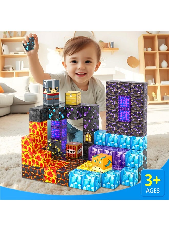 Coodoo Magnetic Blocks - Build Mine Magnet World Magic Sword Portal Set, Building Toys Magnetic Tiles for Kids 3+, Classroom Must Haves Sensory Toddlers Toys Kids Games Gift for Boys & Girls 3-5 5-7  - Image 5