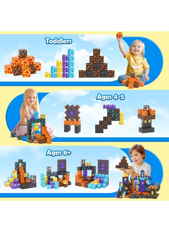 Coodoo Magnetic Blocks - Build Mine Magnet World Magic Sword Portal Set, Building Toys Magnetic Tiles for Kids 3+, Classroom Must Haves Sensory Toddlers Toys Kids Games Gift for Boys & Girls 3-5 5-7  - Image 4