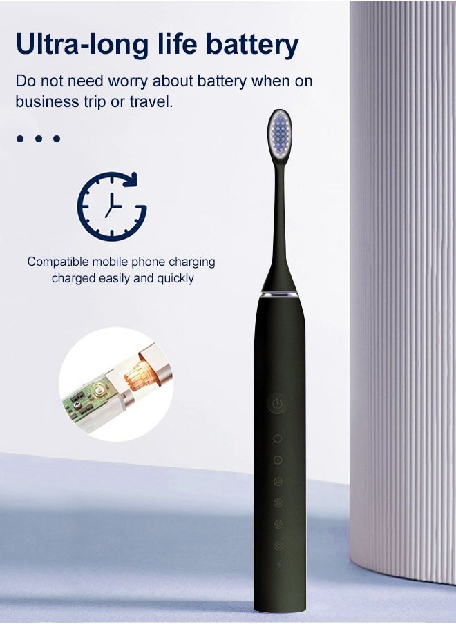Generic - Electric Toothbrushes for Adults with 4 Brush Heads, Sonic Rechargeable Teeth Whitening, Power Toothbrush - Image 1