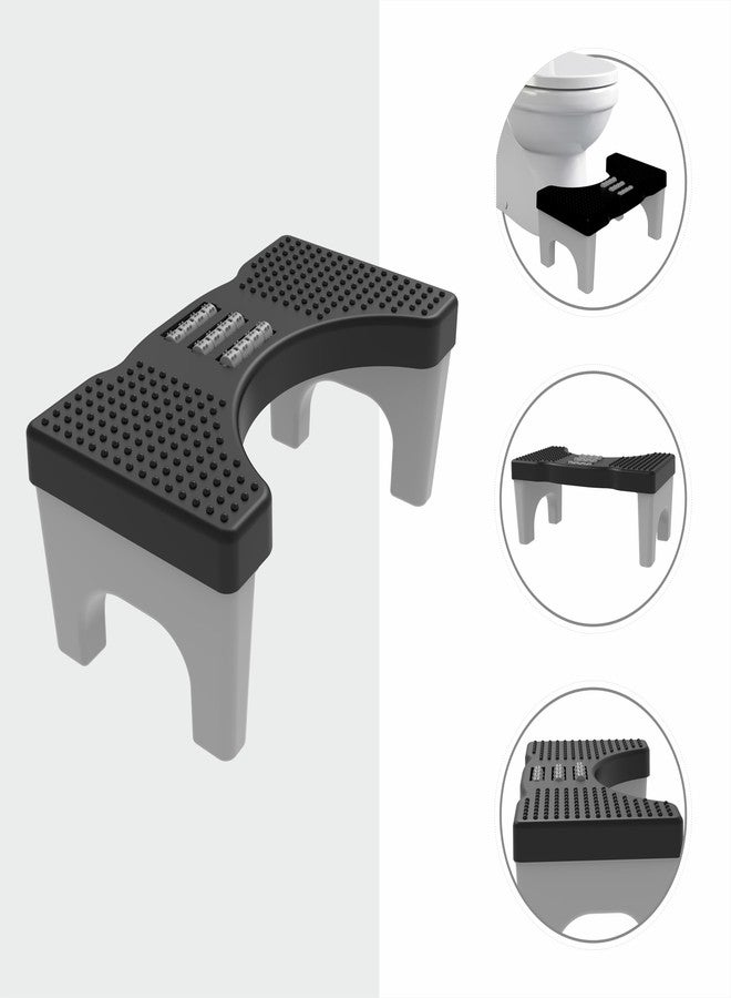 TechHark Toilet Step Stool with Massage Rollers, Foldable Design, 18 cm Height, Promotes Natural Squatting Position - Image 3