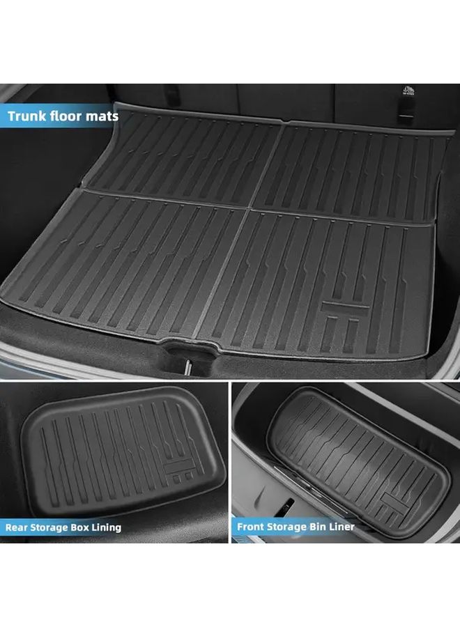 3 Pcs Rear Cargo Mat For Tesla Model Y 2025 2026 Trunk Liner Durable TPE Material Non Slip Design Easy Installation Protects Against Spills And Scratches Vehicle Interior Upgrade - Image 2