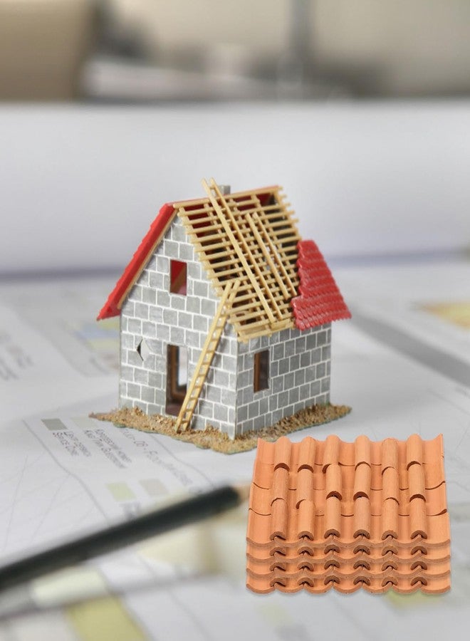 Vaguelly 120Pcs Miniature Roof Tiles for DIY Crafts, Pottery Clay Micro Roof Tiles for Dollhouse, Sand Table, and Architectural Models - Image 4