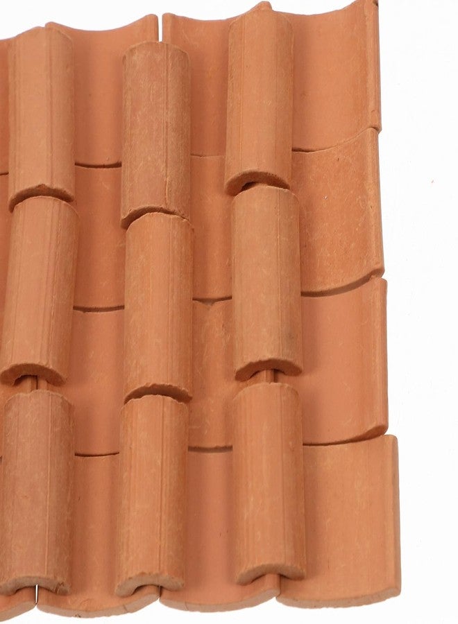 Vaguelly 120Pcs Miniature Roof Tiles for DIY Crafts, Pottery Clay Micro Roof Tiles for Dollhouse, Sand Table, and Architectural Models - Image 1