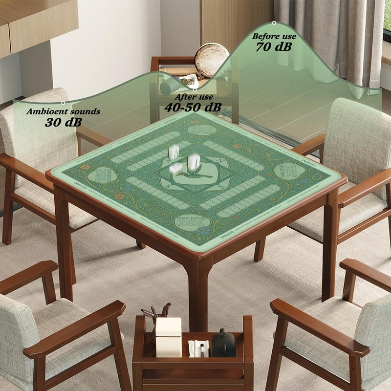 ARELUX Neoprene Mahjong Mat with Carrying Bag 32"x32" No Creases Rolled Shipping American Mahjong Mat with Charles Rules Anti-Slip & Noise Reduction Table Cover for Poker, Card & Board Game(Green) - Image 4