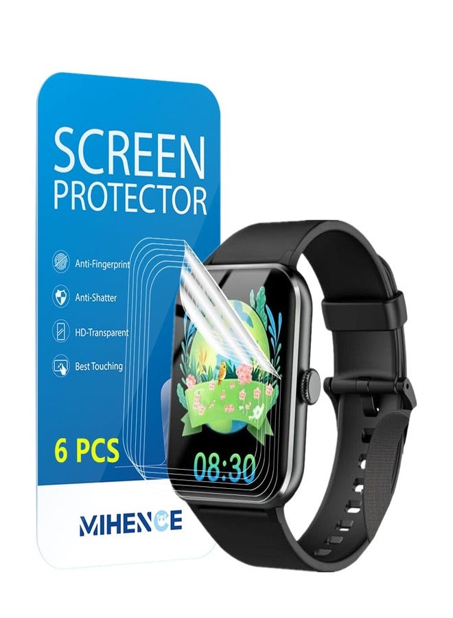 MIHENCE Screen Protector Compatible for Blackview R50 Smartwatch, HD Full Coverage TPU Protective Film for R50 1.85 Inches Fitness Tracker (6PCS), transparent - Image 1
