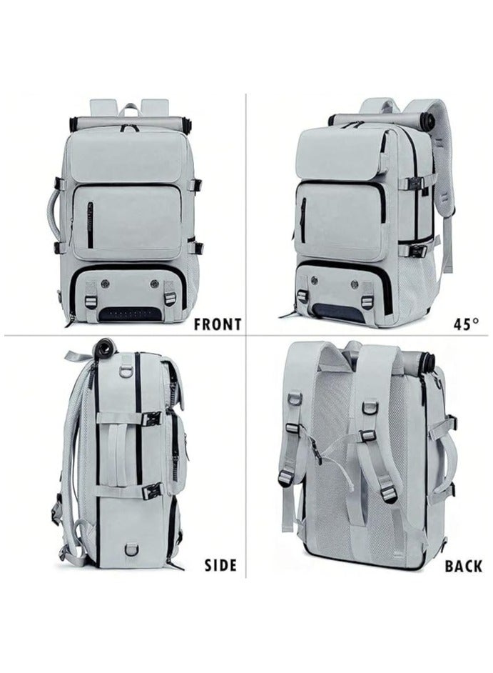 Taizz Ventures Travel Backpack with Shoe Compartment & Charging Port â€“ Lightweight, Waterproof, Large Capacity 17" Laptop Bag for Travel,Hiking, Work, Fitness, and Daily Use - Grey - Image 4
