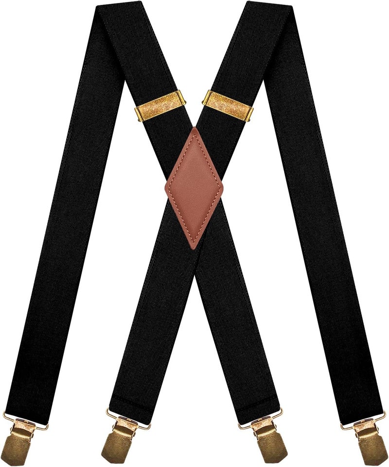 MENDENG Store Suspenders for Men Heavy Duty Swivel Hooks Retro X-Back Adjustable Brace - Image 1