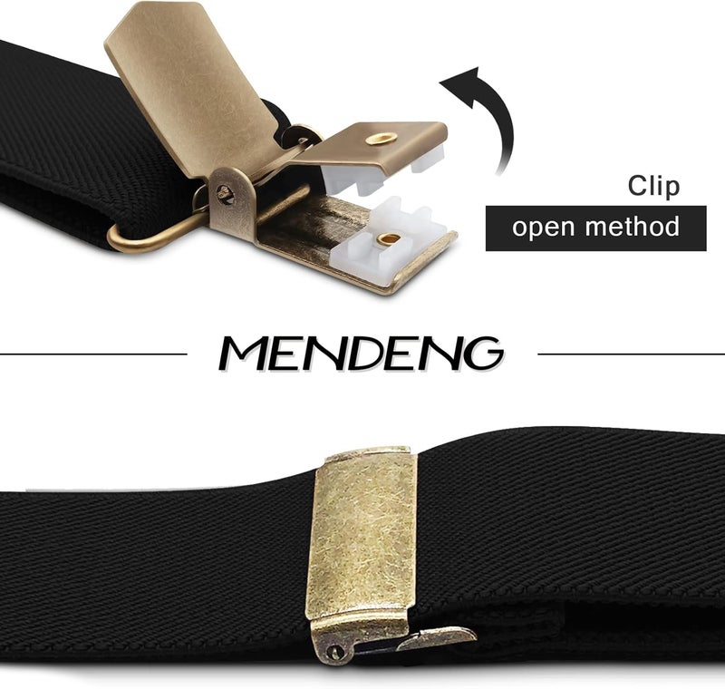 MENDENG Store Suspenders for Men Heavy Duty Swivel Hooks Retro X-Back Adjustable Brace - Image 3