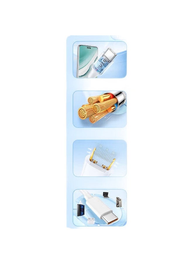 Kovol [Upgraded Version] Dual Type-C Data Cable 66W Charging Cable Compatible With Huawei Pura70/Mate60, Honor, Xiaomi, Apple Iphone 15/16 Phones - Image 1