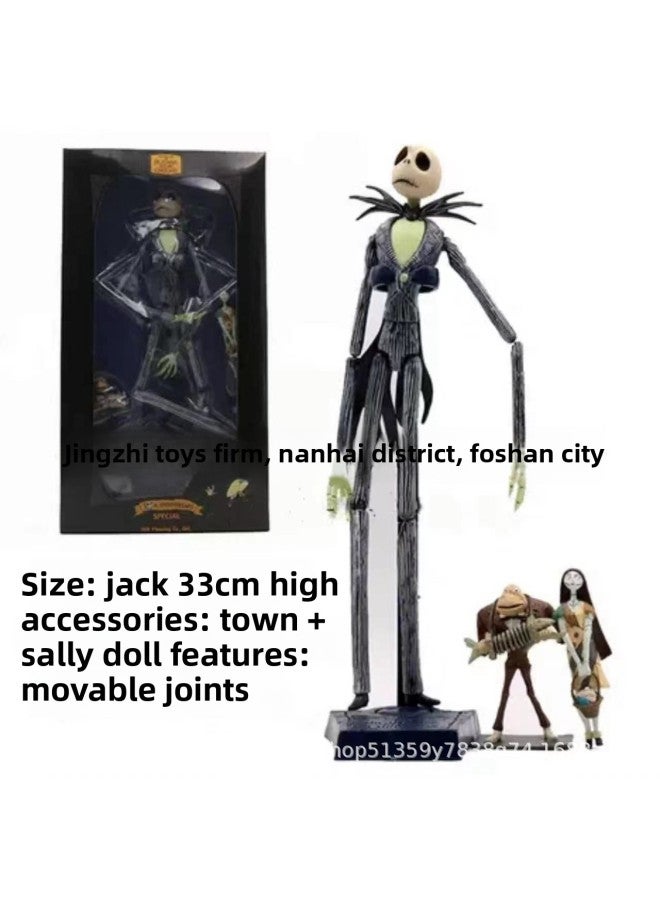 Loquat Night Horror Skull Horror Jack Hand-made Boxed Decoration Car Model Decoration Toy Doll-Color:25th Anniversary Podium Jack 30cm - Image 3