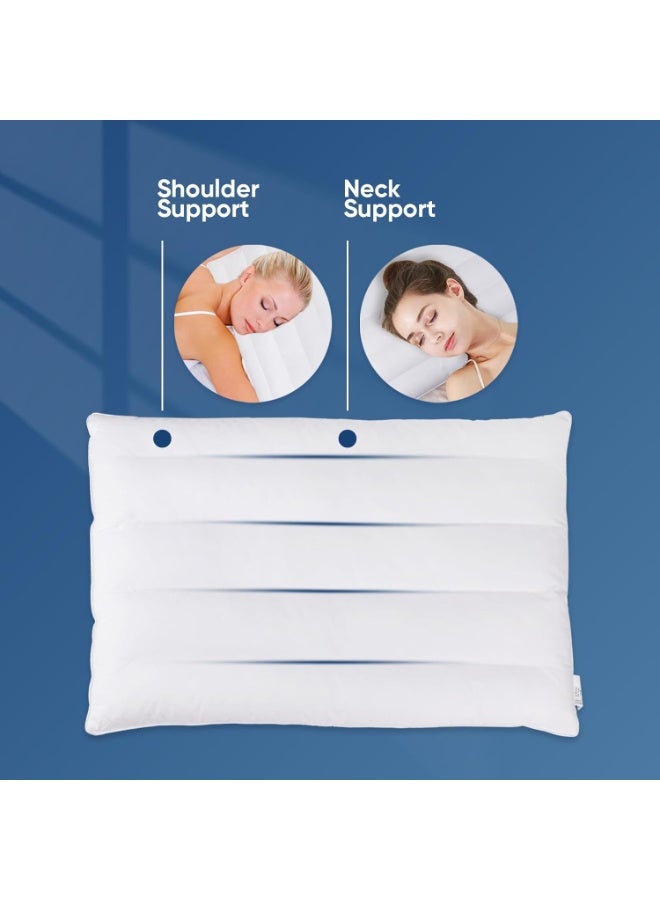 Ultra Flat Pillows for Sleeping Thin, 7D High Support 2.5 inch Height Ultra Thin Pillows,Slim Bed Pillows for Stomach Sleeper,Queen Size -18x30 in - Image 4