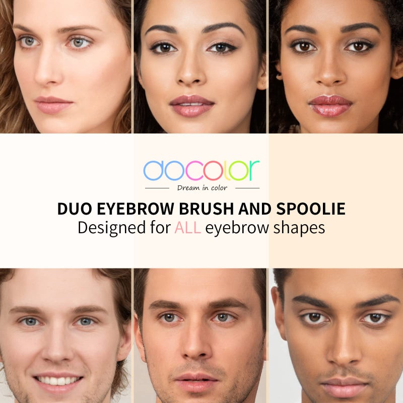Docolor Eyebrow Brush Duo Eyebrow Spoolie Professional Angled Eye Brow Brush Perfect for Lining and Shaping Brows, Spoolie for Brows or Lashes White - Image 5