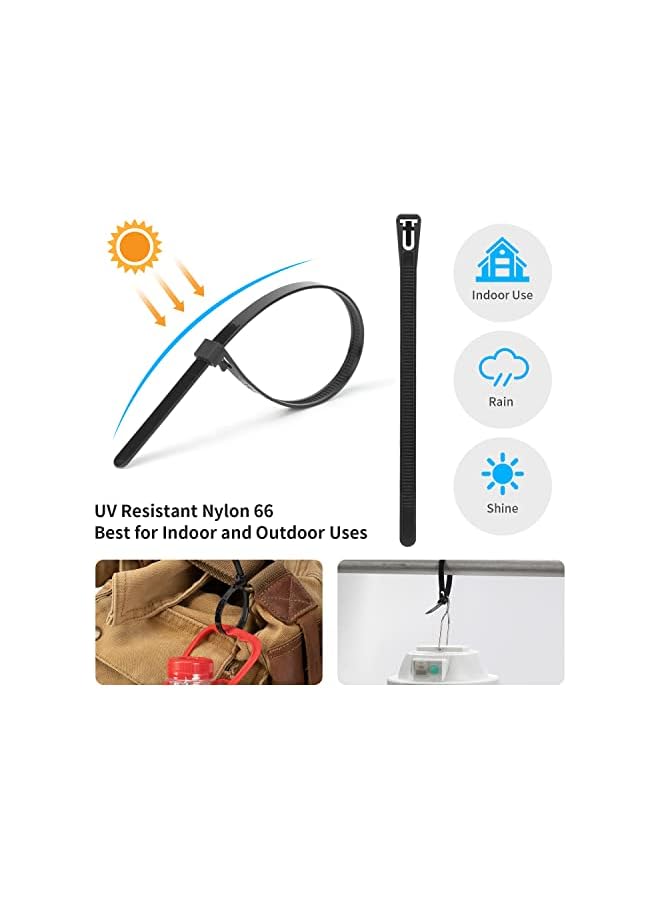 promass 100PCS 12 inch White Releasable Cable Zip Ties Adjustable Wire Cable Ties, Reusable Zip Ties Tie Straps For Multi-Purpose Use Indoor And Outdoor Plastic Tie Wire - Image 4