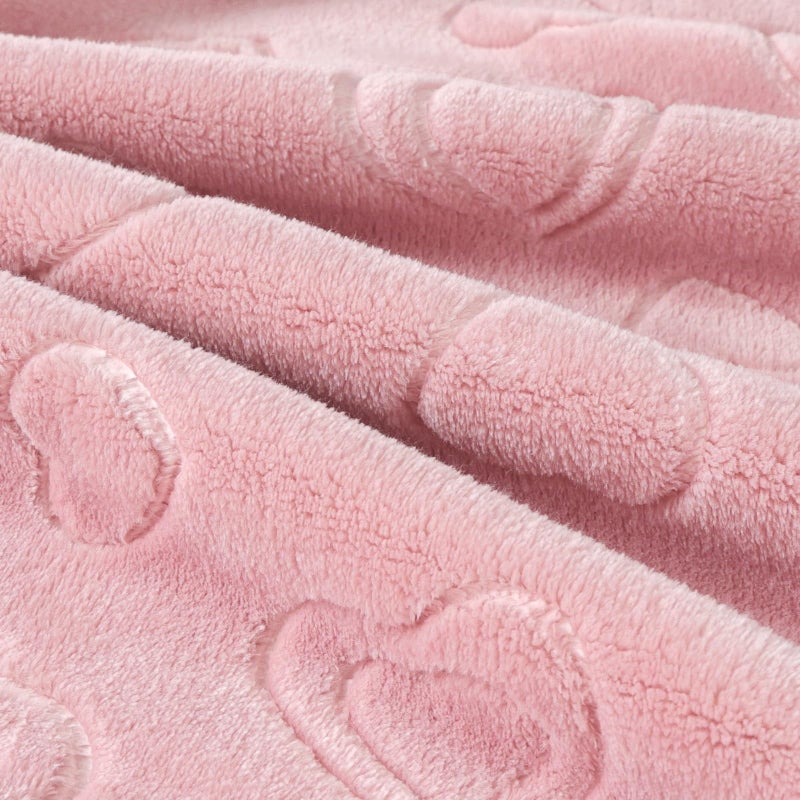 BORITAR Baby Blanket with Heart Design for Girls Ultra Soft Fleece Warm and Lightweight Blankets for Infant Toddler Newborn, 30x40 Inch, Blush Pink - Image 3
