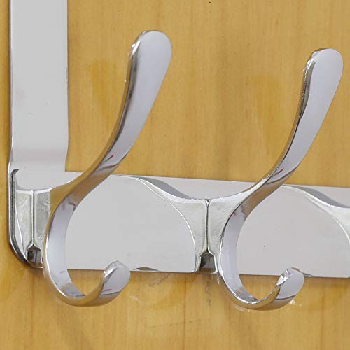 WEBI Over The Door Hook 5 Coat Hooks,Over The Door Towel Rack,Door Hanger Over Door Coat Rack for Hanging Towels,Clothes,Bathroom,Chrome - Image 3