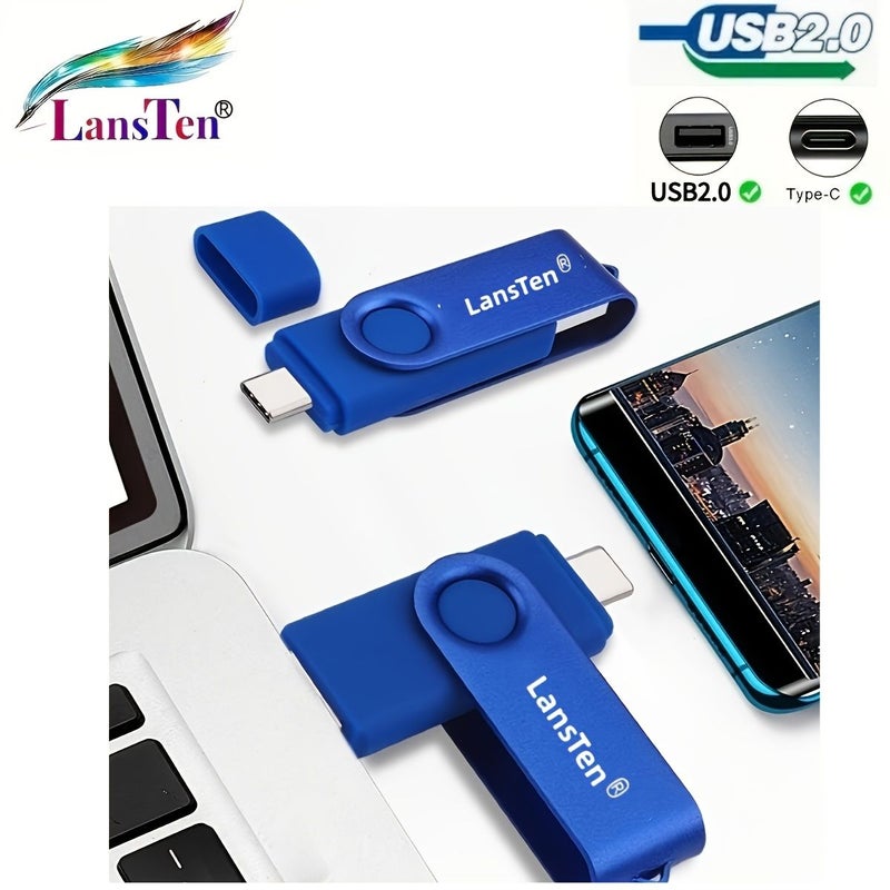 ذاكرة USB سعة 16 جيجابايت من Lansten، محرك أقراص USB C مزدوج USB 2.0، أسود، لتخزين الصور - Image 2