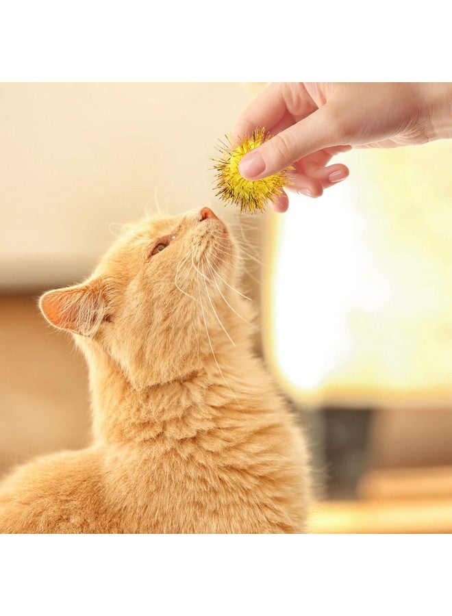 VAPKER 30 Piece 1.5" Red Color Sparkle Balls Cat'S Favorite Toy Tinsel Pom Poms Glitter - Image 5