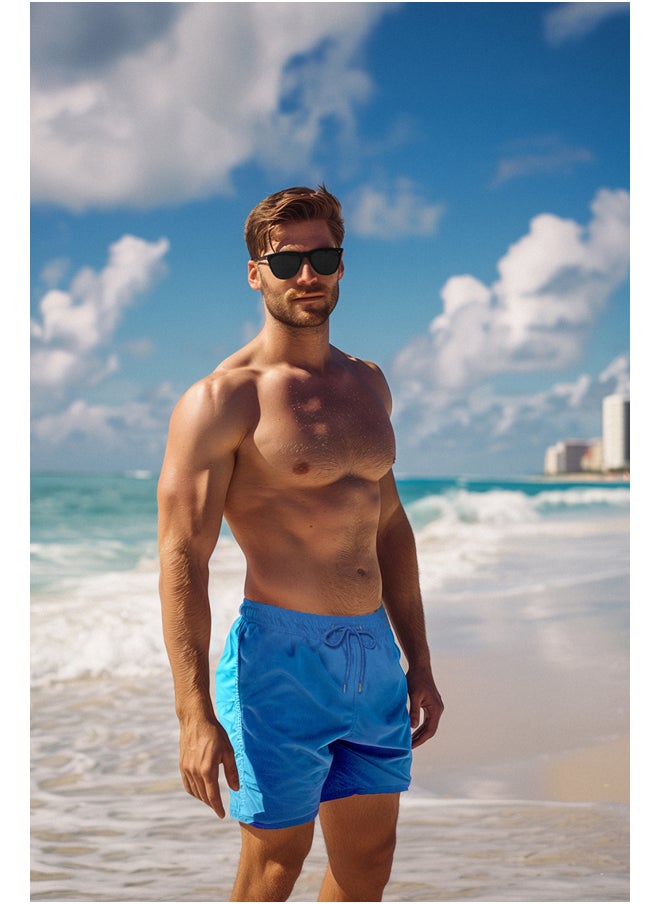 trendyol - Blue Men's Penguin Embroidered Swim Shorts TMNSS24DS00013 - Image 1