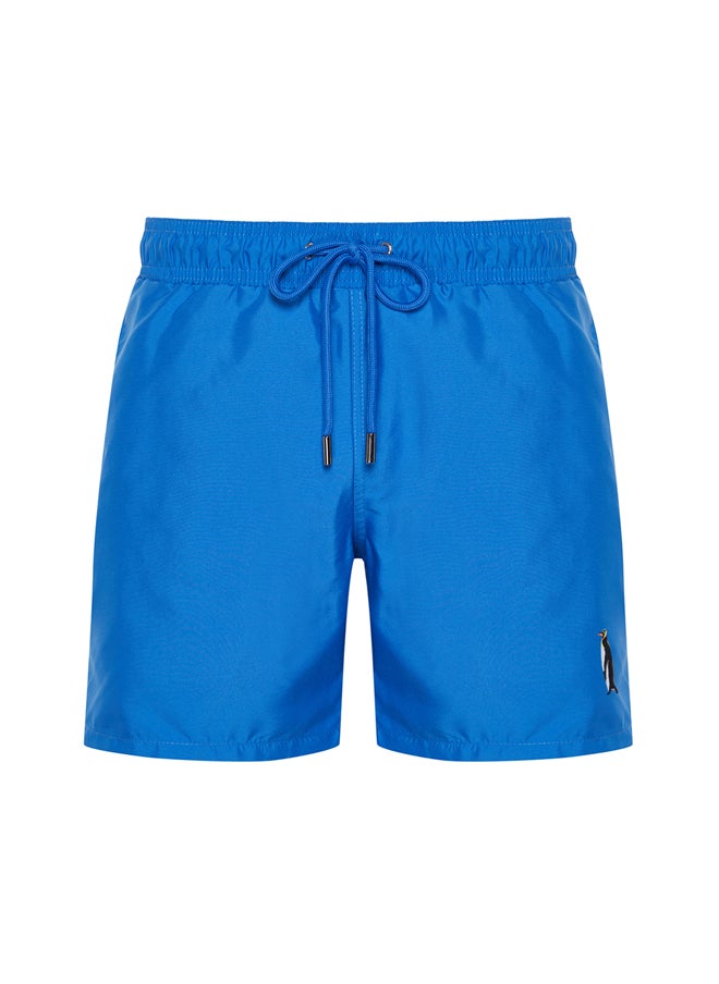 trendyol - Blue Men's Penguin Embroidered Swim Shorts TMNSS24DS00013 - Image 1