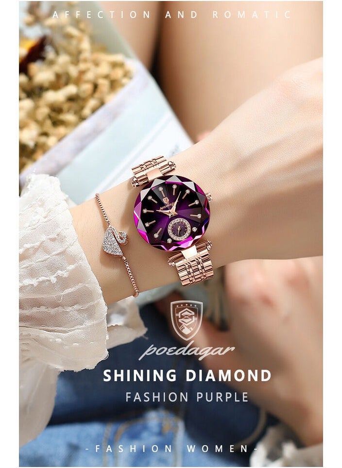 POEDAGAR - POEDAGAR Watch for Women Luxury Jewelry Design Steel Quartz Wristwatch - Image 1