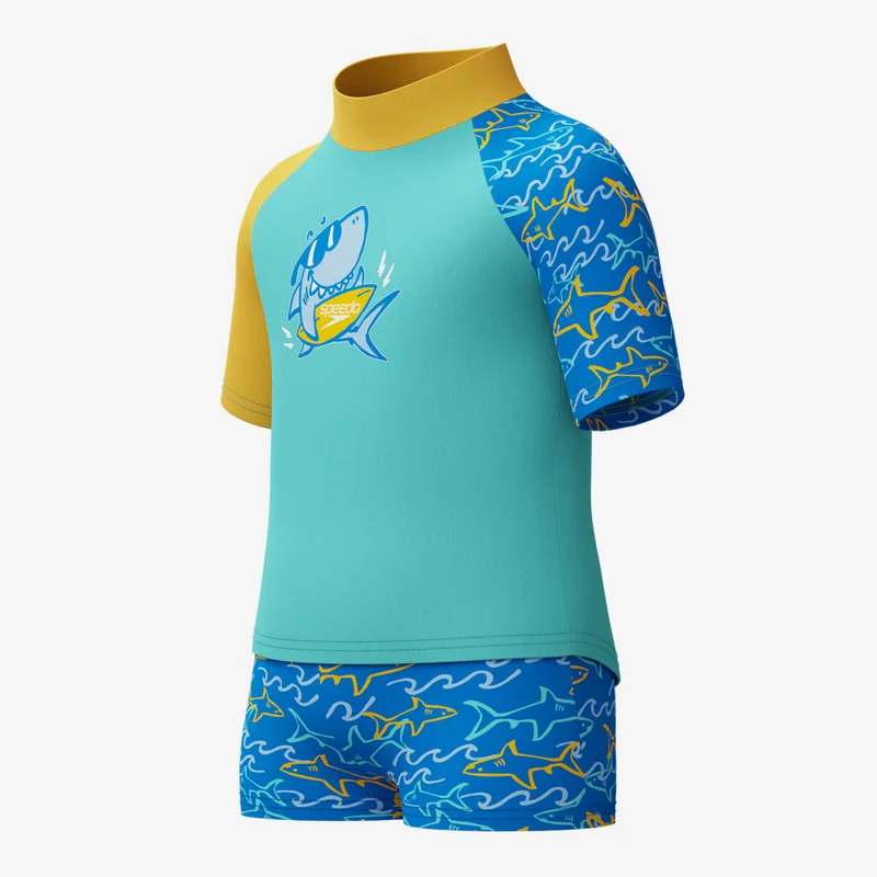 speedo Kids' Digital Rashguard and Jammers Set