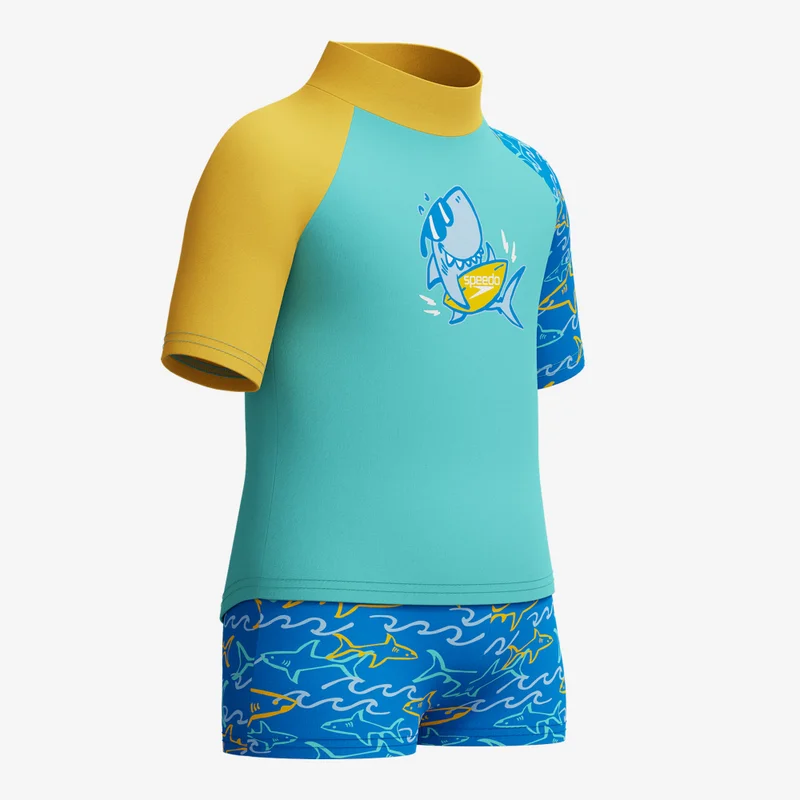 speedo Kids' Digital Rashguard and Jammers Set