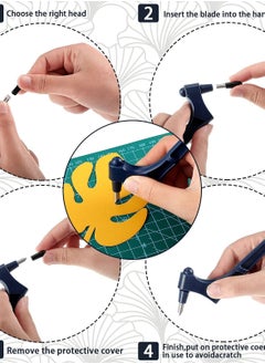 KASTWAVE 360-Degree Craft Cutting Tools Gyro-Cut Craft Cutting Tool Precision Art Knife Cutter Stainless Steel Craft Knives With 360-Degree Art Cutting Tool For Craft Paper-Cutting Stencil  - Image 2