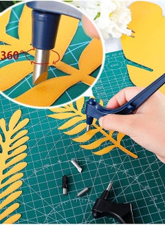 KASTWAVE 360-Degree Craft Cutting Tools Gyro-Cut Craft Cutting Tool Precision Art Knife Cutter Stainless Steel Craft Knives With 360-Degree Art Cutting Tool For Craft Paper-Cutting Stencil  - Image 3