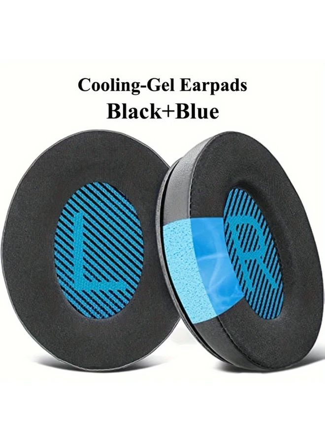 Replacement Cooling Gel Ear Pads For Bose QuietComfort QC 2 15 25 35 Headphones Black Blue - Image 1