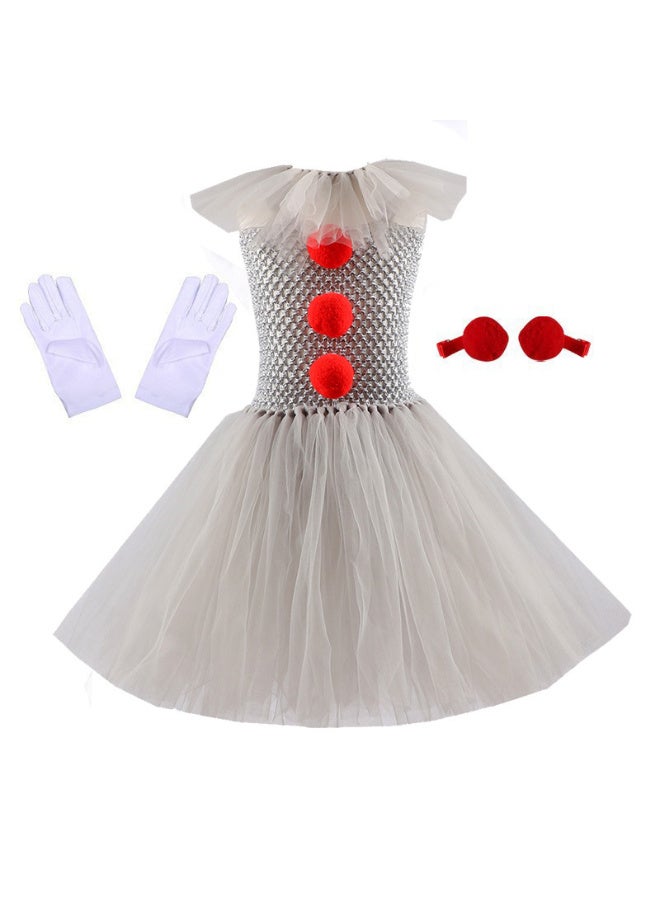HI-FINE Kids Horror Movie Clowns Cosplay Costume Set for Girls Halloween Party Dress Up Tutu Dress - Image 4