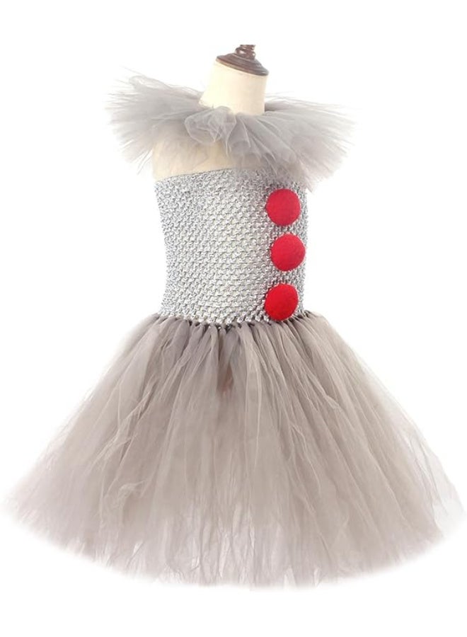 HI-FINE Kids Horror Movie Clowns Cosplay Costume Set for Girls Halloween Party Dress Up Tutu Dress - Image 5