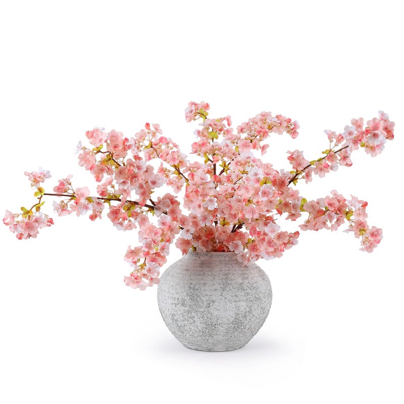 mizii 3Pcs Artificial Pink Cherry Blossom Branches 40 Fake Silk Cherry Blossoms Flowers with Long Stem for Wedding Decorations Table Centerpieces Vase Arrangement Home Decor Pink - Image 2