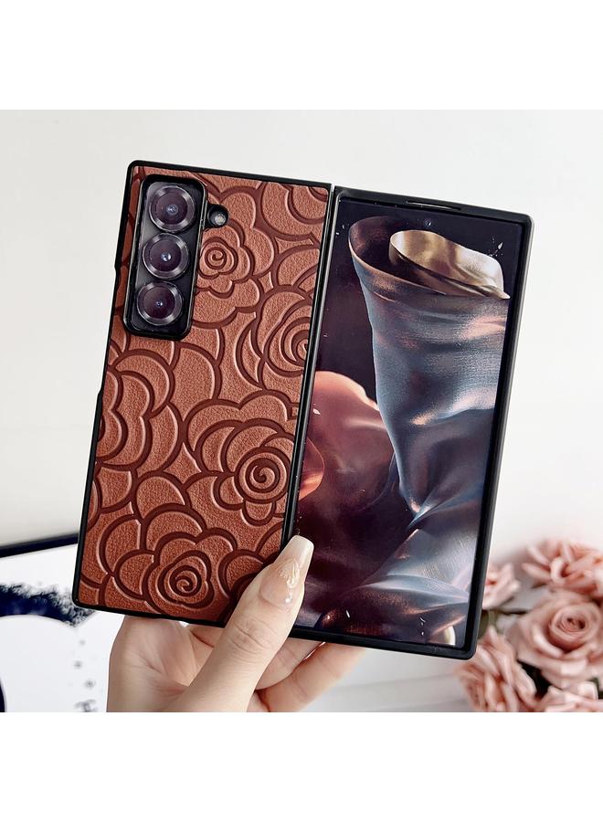 اس-توب جراب لهاتف Samsung Galaxy Z Fold بتصميم خاص من نمط الكاميليا، جراب واقٍ للهاتف - Image 2