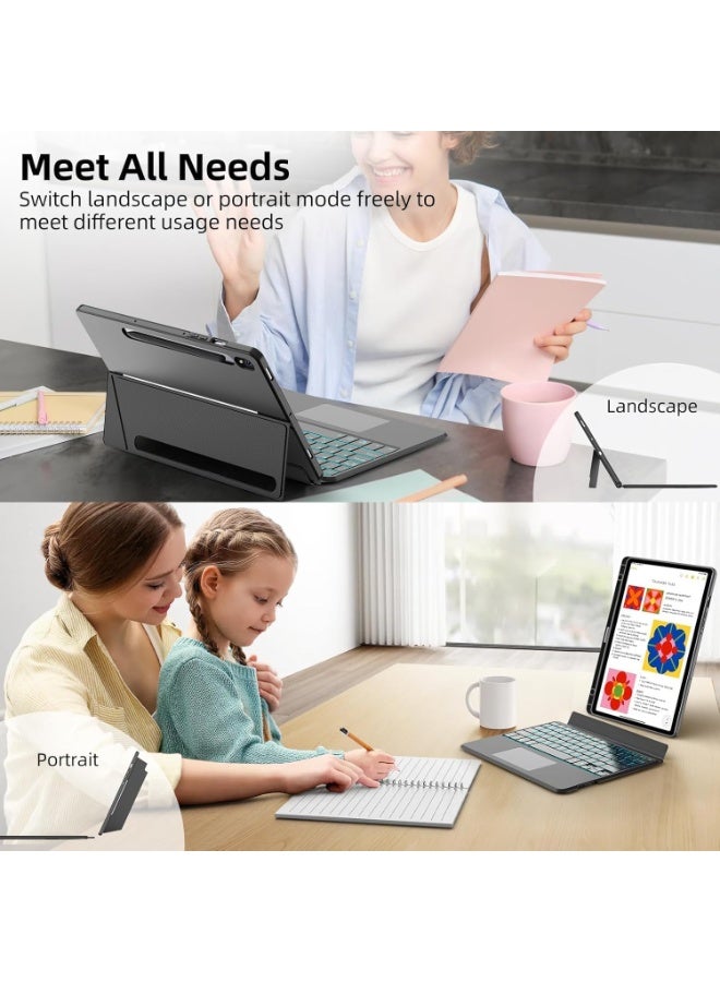 آرترابيت غطاء لوحة مفاتيح باللغة الإنجليزية لجهاز  Galaxy Tab S10 FE+ Plus مقاس 13.1 بوصة طراز 2025، غطاء لوحة مفاتيح مغناطيسي قابل للفصل مزود بتقنية البلوتوث، وإضاءة خلفية بـ 7 ألوان - Image 5