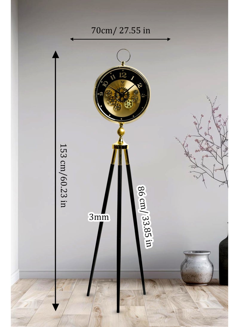 VOGUE VENUE Premium Vintage Tripod Floor Clock | Adjustable Wooden Stand | Antique Style Decorative Standing Clock for Living Room, Office & Home Décor - Image 4