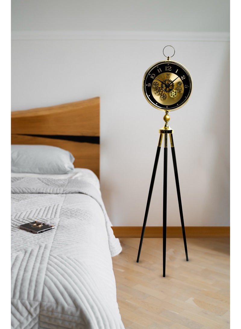 VOGUE VENUE Premium Vintage Tripod Floor Clock | Adjustable Wooden Stand | Antique Style Decorative Standing Clock for Living Room, Office & Home Décor - Image 2