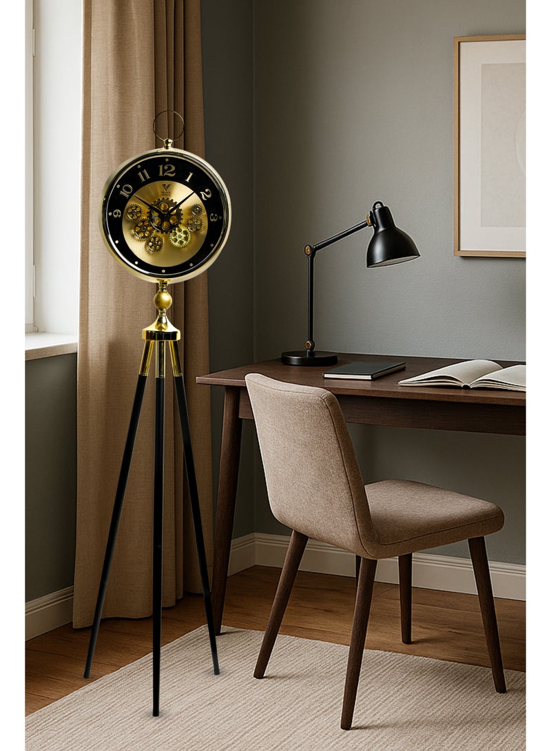 VOGUE VENUE Premium Vintage Tripod Floor Clock | Adjustable Wooden Stand | Antique Style Decorative Standing Clock for Living Room, Office & Home Décor - Image 3