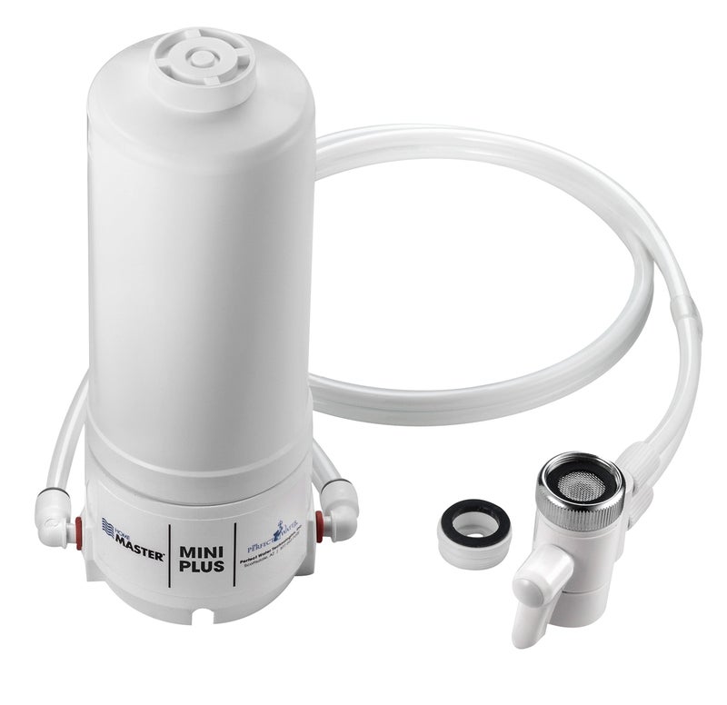 Home Master HM-MINI-Plus Countertop Faucet Filter, 750 Gallons Replaceable Filter, 1 Micron Absolute, NSF Certified Filter, Removes Lead, Chlorine, Chemicals, VOCs, TTHMs & More, Made in USA