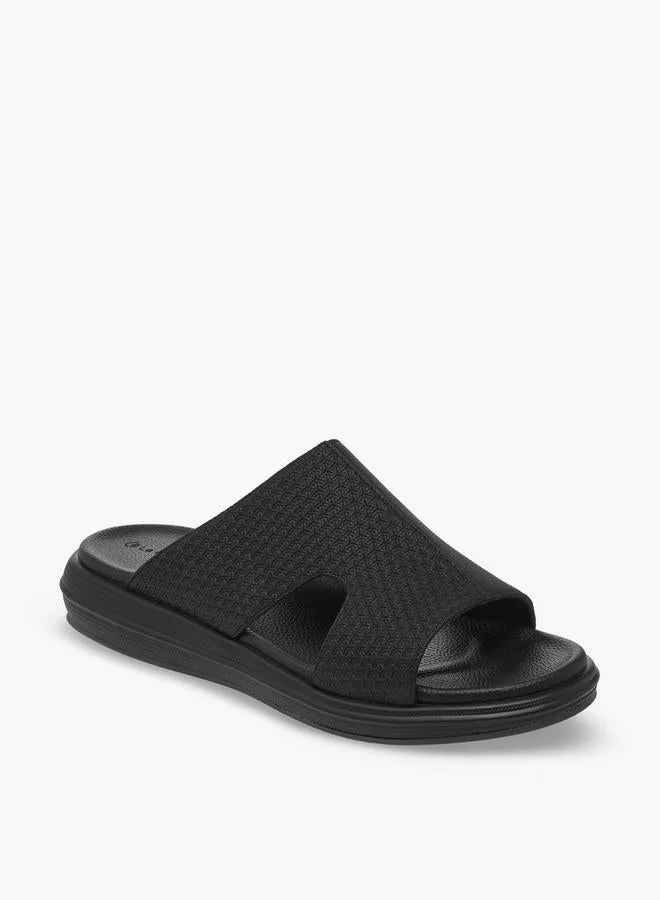 لو كونفورت Men Textured Slip-On Comfort Sandals