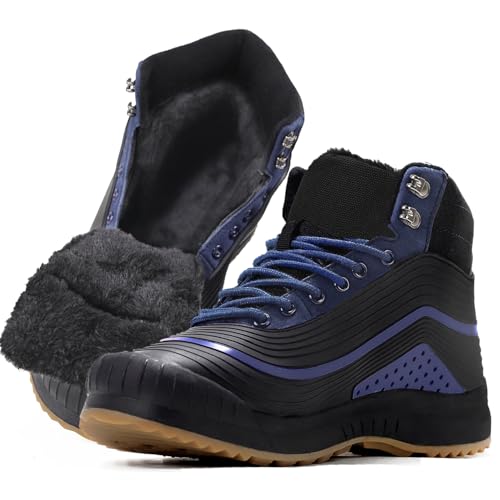 ulogu Snow Boots men Waterproof Insulated Blue Duck Boots Fur Lined Warm Ankle Booties Lightweight Comfortable Winter Walking Shoes Zapatos Botas Invierno Para hombres - Image 1