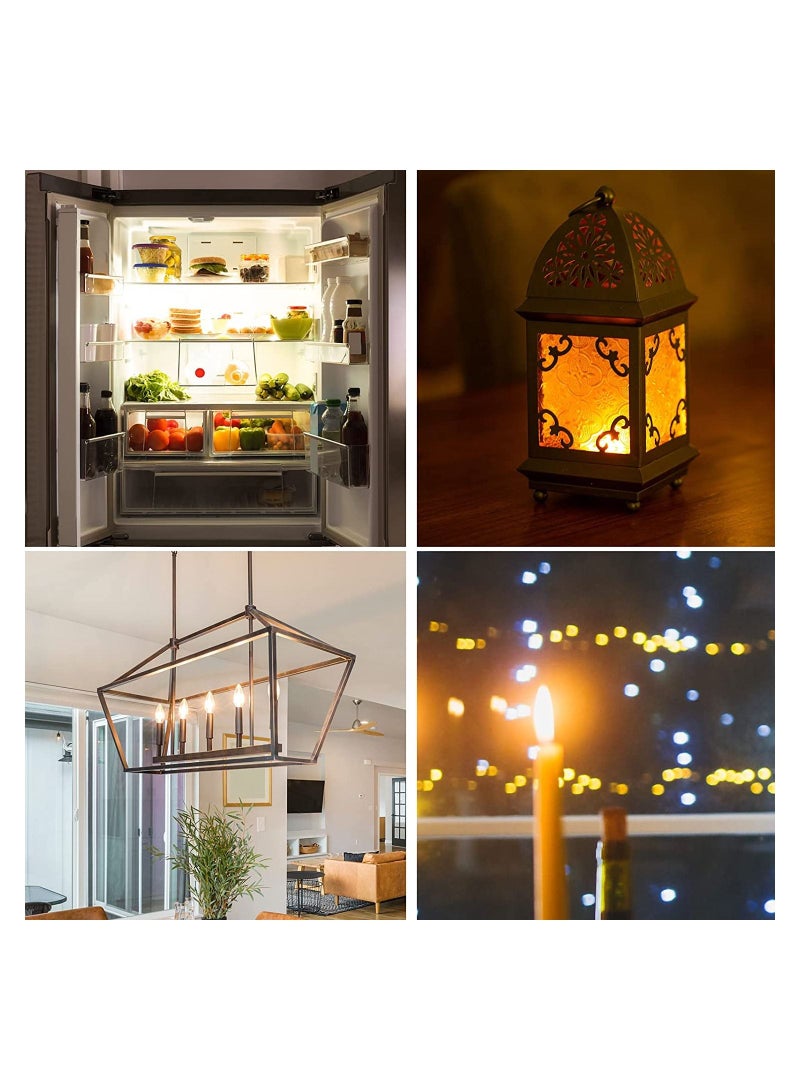 SYOSI E14 LED Bulb, Candle Bulbs 0.5W, Chandelier Bulbs C7 Night Light Bulb Small Edison Screw Vintage Amber Glass Filament Bulb E14 Salt Lamp Bulb 2200K, 5W Equivalent Non-Dimmable (5Pcs Warm White)  - Image 5