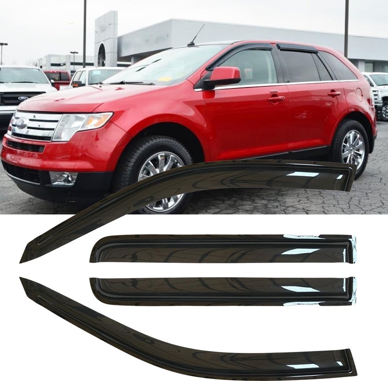 4pcs Original Shatterproof Side Window Wind Deflectors for EdgeMKX 0715Tapeon Rain Guard SetsNice Looking Window Visors for CarsVent Deflector for 20072014 Ford Edge 20072015 Lincoln MKX 94141
