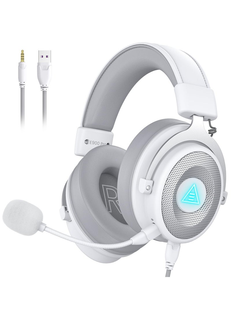 E900 Pro USB Gaming Headset, 7.1 Surround Sound, Wired Headset with Mic for PC PS4/PS5, Xbox One, Laptop