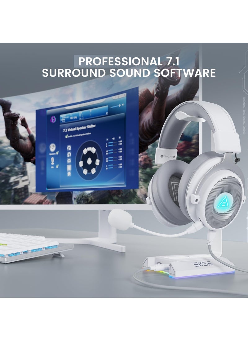 E900 Pro USB Gaming Headset, 7.1 Surround Sound, Wired Headset with Mic for PC PS4/PS5, Xbox One, Laptop