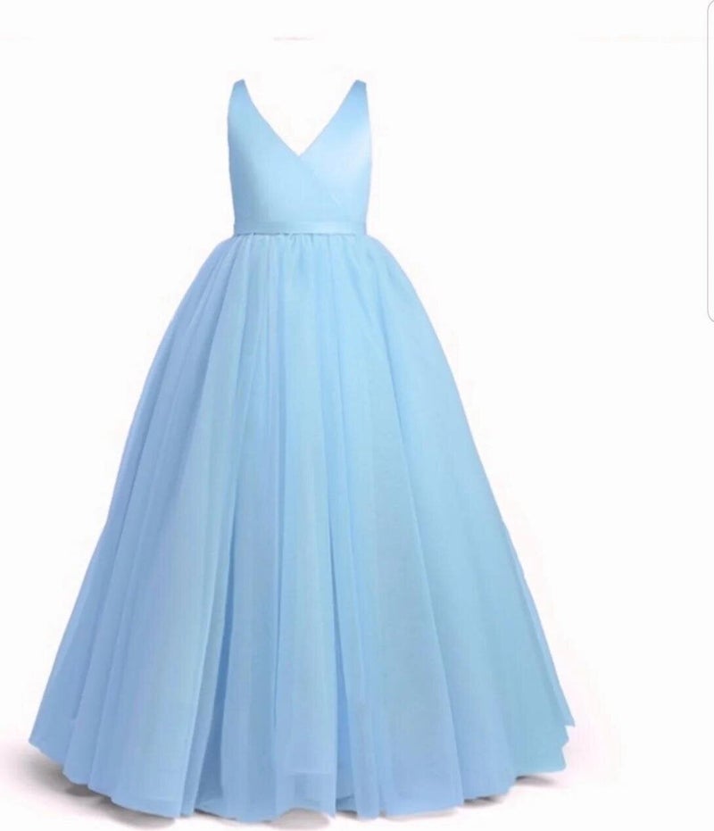 Masho Trend Loire Cross Model Tulle Detailed - Girls' Evening Dress - Long Skirt Girls' Dress - Image 1