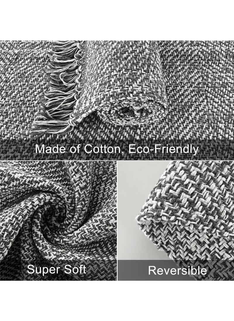 TDAO - Tassel Woven Cotton Floor Rug Carpet, Soft Washable Kitchen Anti-slip Runner Rugs, Contemporary Modern Laundry Room Anti-slip Rugs, Bedroom Mat, Front of Sofa Soft Rug 60CM x 180CM/23.62" x 70.87" - Image 1