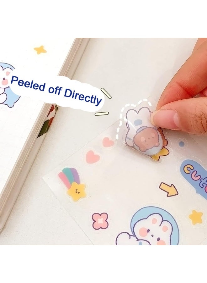 تابيت مجموعة ملصقات تزيين دفتر اليوميات للأطفال، ملصقات يومية بتصميم حيوانات، ملصقات جميلة لتزيين دفتر اليوميات وزجاجة الماء، ملصقات يمكنك صنعها بنفسك (بنفسجي) - Image 4